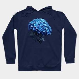 Blue Hydrangea With Leaves Hoodie